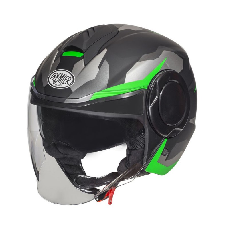 Casque Premier Jet COOL CAMO GREEN FLUO BM